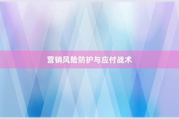 营销风险防护与应付战术